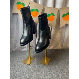 Steve Madden Phillie Block Heel Leather Ankle Boot Women’s Size 9.5